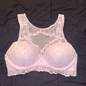 VS Pink Lilac lace high neck bralette